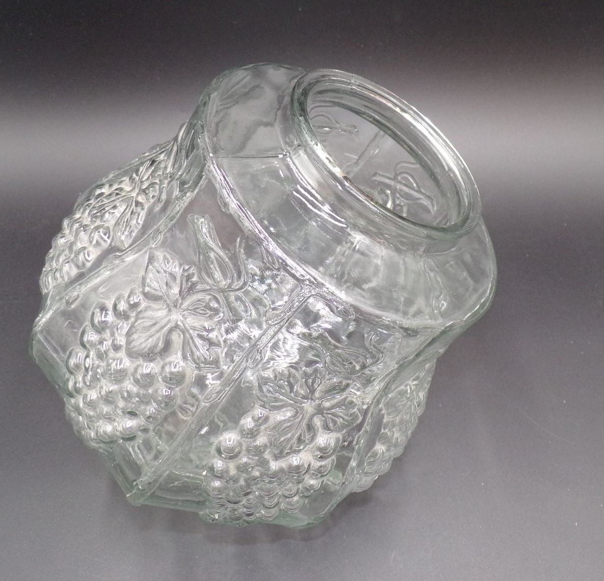 Alter Lampenschirm Deckenleuchte Weintraube Transparent Pressglas Antik