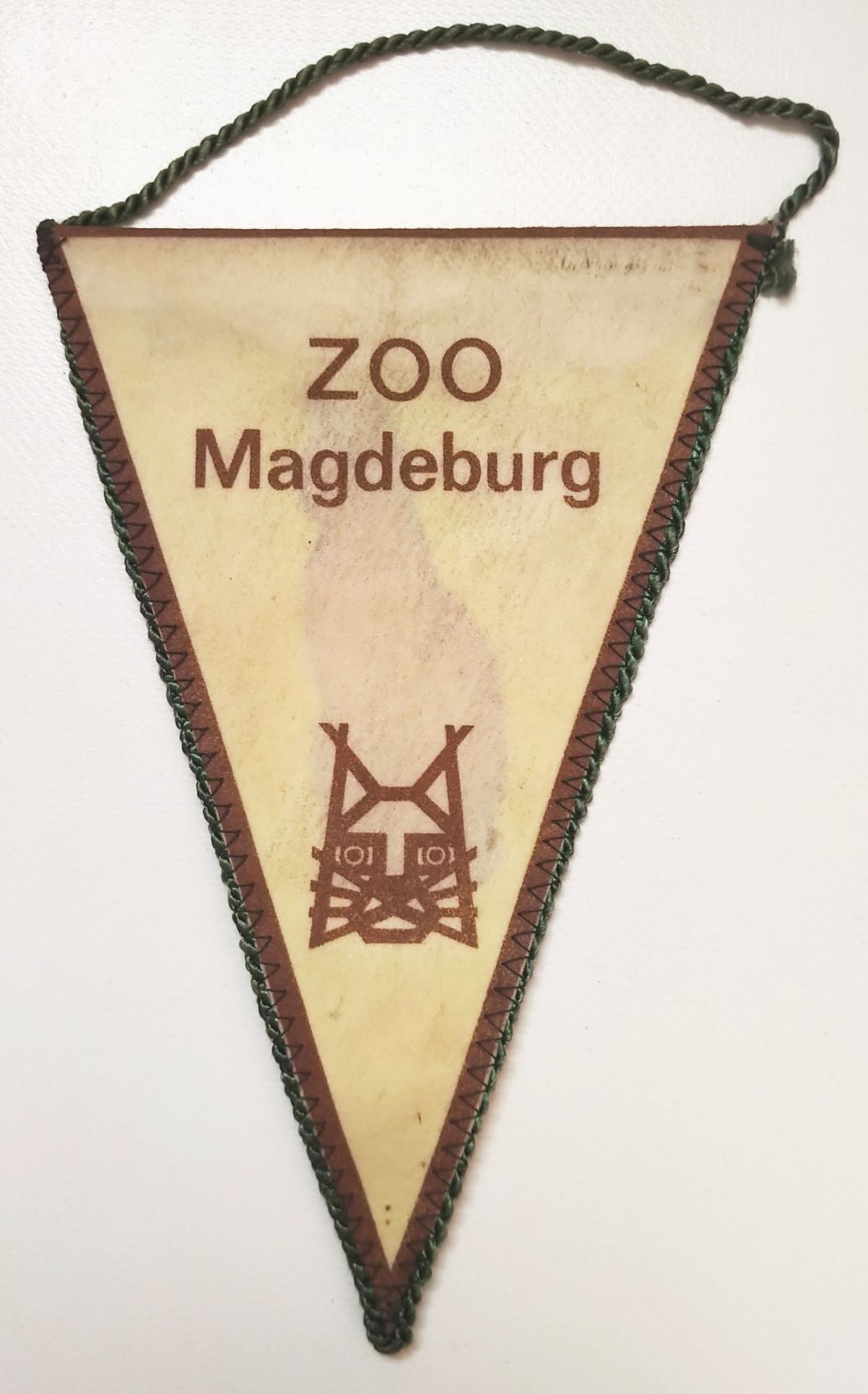 Alter Wimpel Zoo Magdeburg Raubkatze Logo Zoologischer Garten