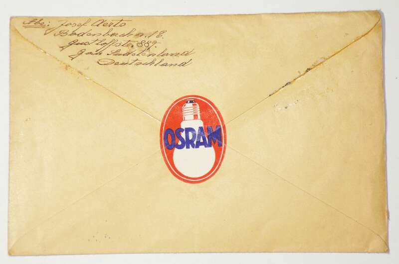 Brief Bodenbach Mischfrankatur 1938 Osram Vignette Winterhilfswerk