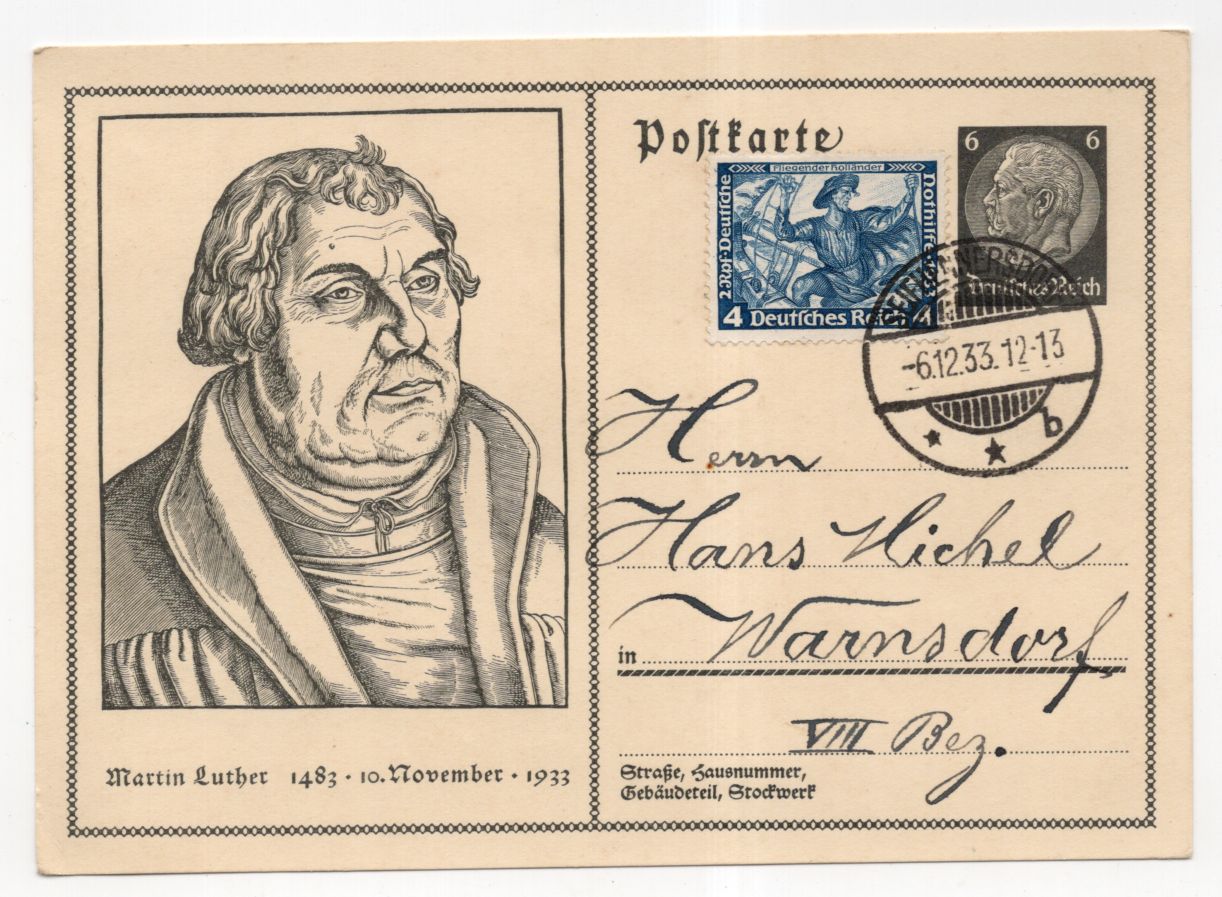 Postkarte Martin Luther 1933 Richard Wagner 