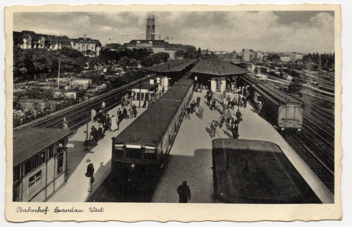 Ak Bahnhof Spandau West Berlin 1938