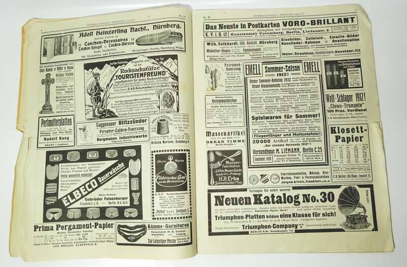 Offertenblatt Geschäftsverkehr Möbel 1911 1912 Werbeanzeigen Annoncen Reklame