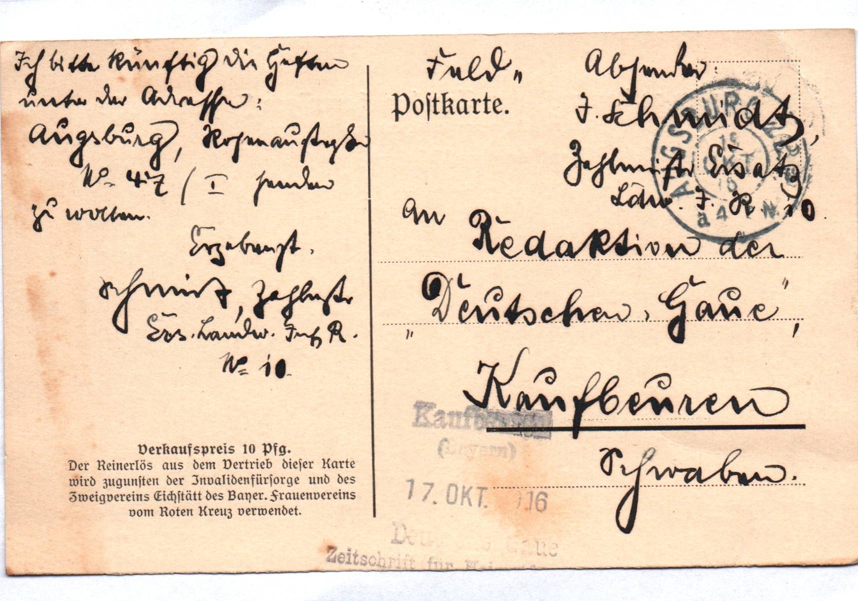 Ak Nagelung Eichstädt 1916 Kriegswahrzeichen Postkarte Feldpost Ak Nagelung Eichstädt 1916 Kriegswahrzeichen Postkarte Feldpost