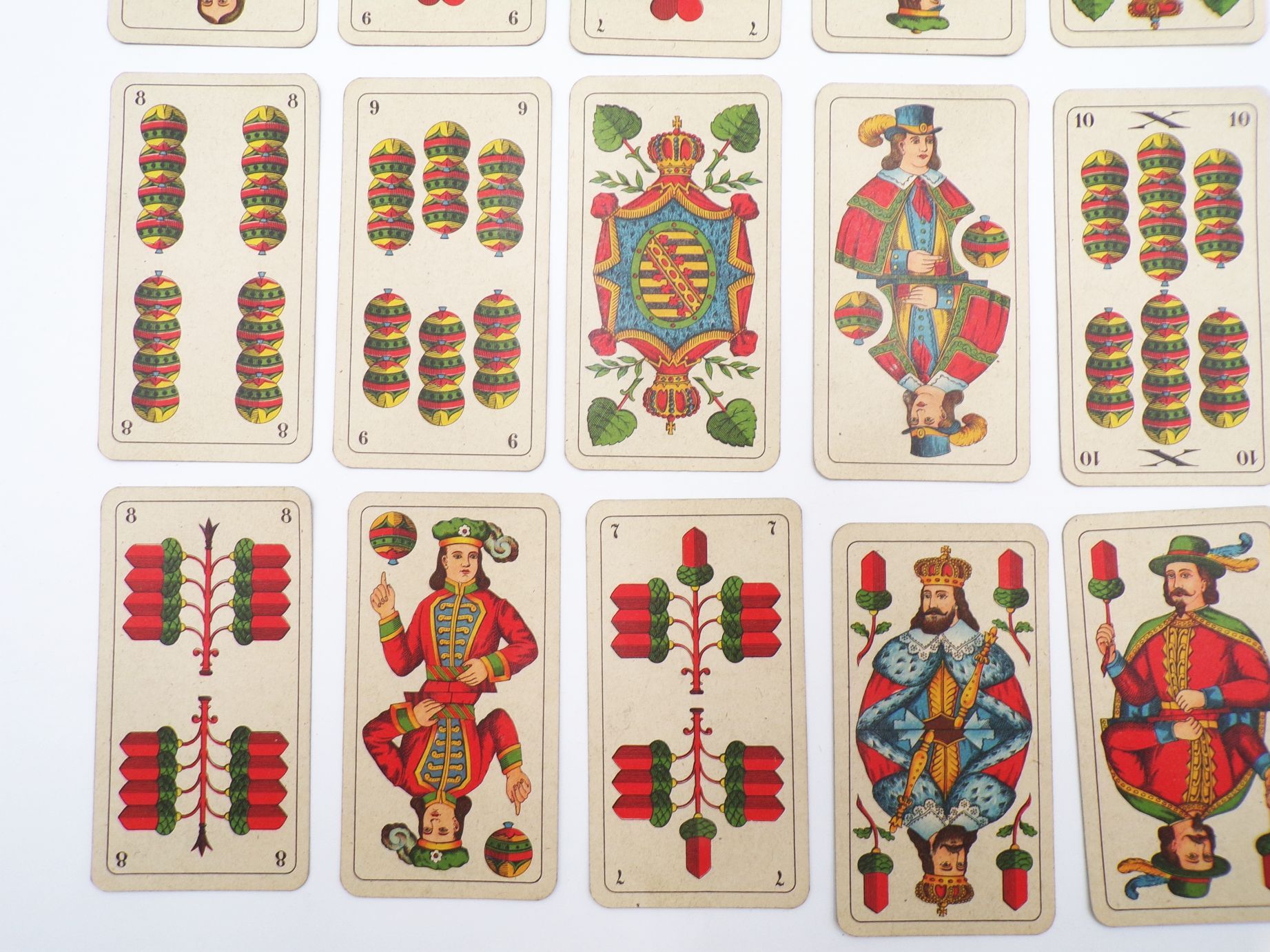 Sächsisches Doppelbild Skat Kartenspiel 32 Blatt Nummer 128 ASS