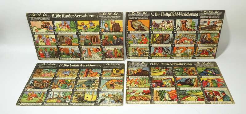 Altes Reklame Spiel ÖVA Versicherung 1 x 1 Dresden Legespiel 1930er 