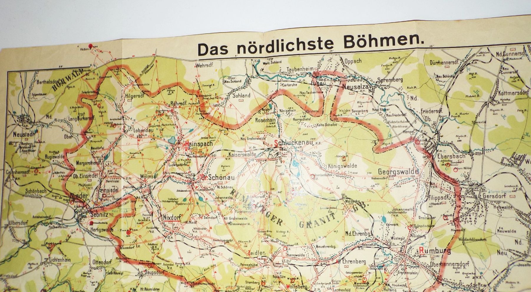 Wanderkarte durch Nordböhmen Richter Gebirgsverein nördliches Böhmen 