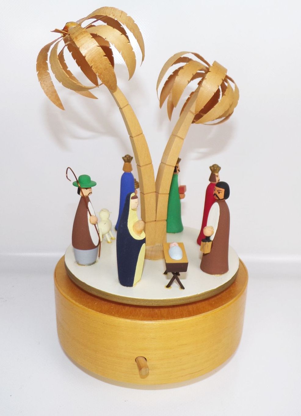 Alte Spieluhr DDR Weihnachten Jesus Geburt Heilige drei Könige Spieldose 