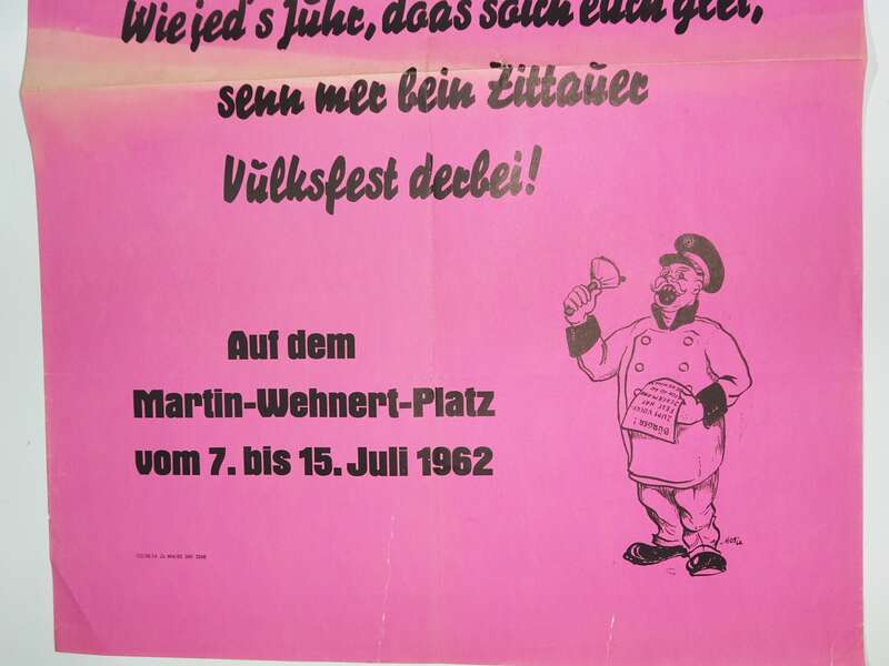 Plakat Zittau Volksfest Jahrmarkt Rummel 1962 DDR 