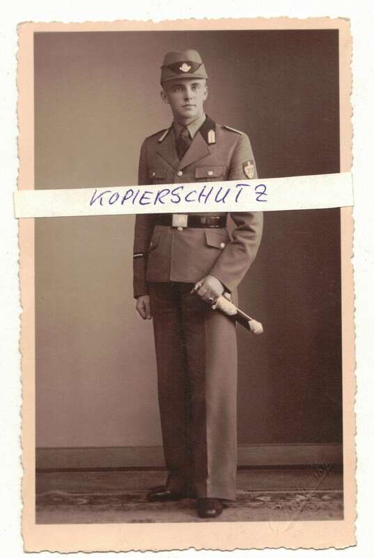 Foto Ak RAD Soldat mit Hauer Kratzau 1940 !