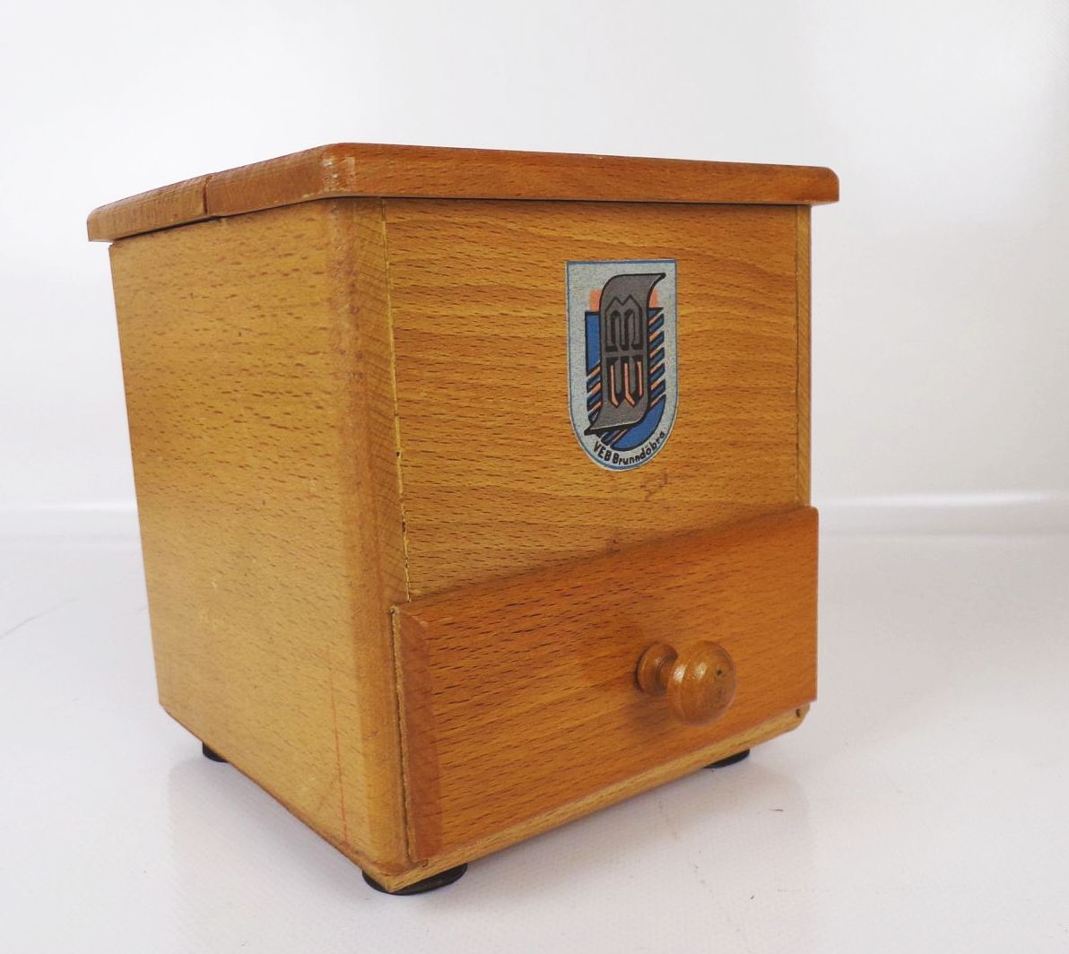 Alte Kaffeemühle Holz VEB Brunndöbra Analog Mahlwerk Mühle Deko