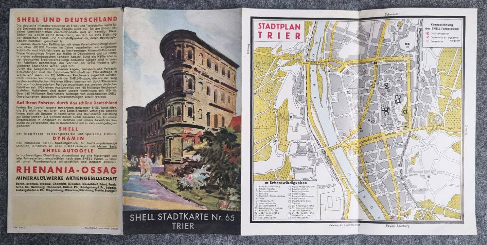 Shell Stadtkarte 1930er Nr 65 Trier alter Stadtplan Landkarte Shell Stadtkarte 1930er Nr 65 Trier alter Stadtplan Landkarte