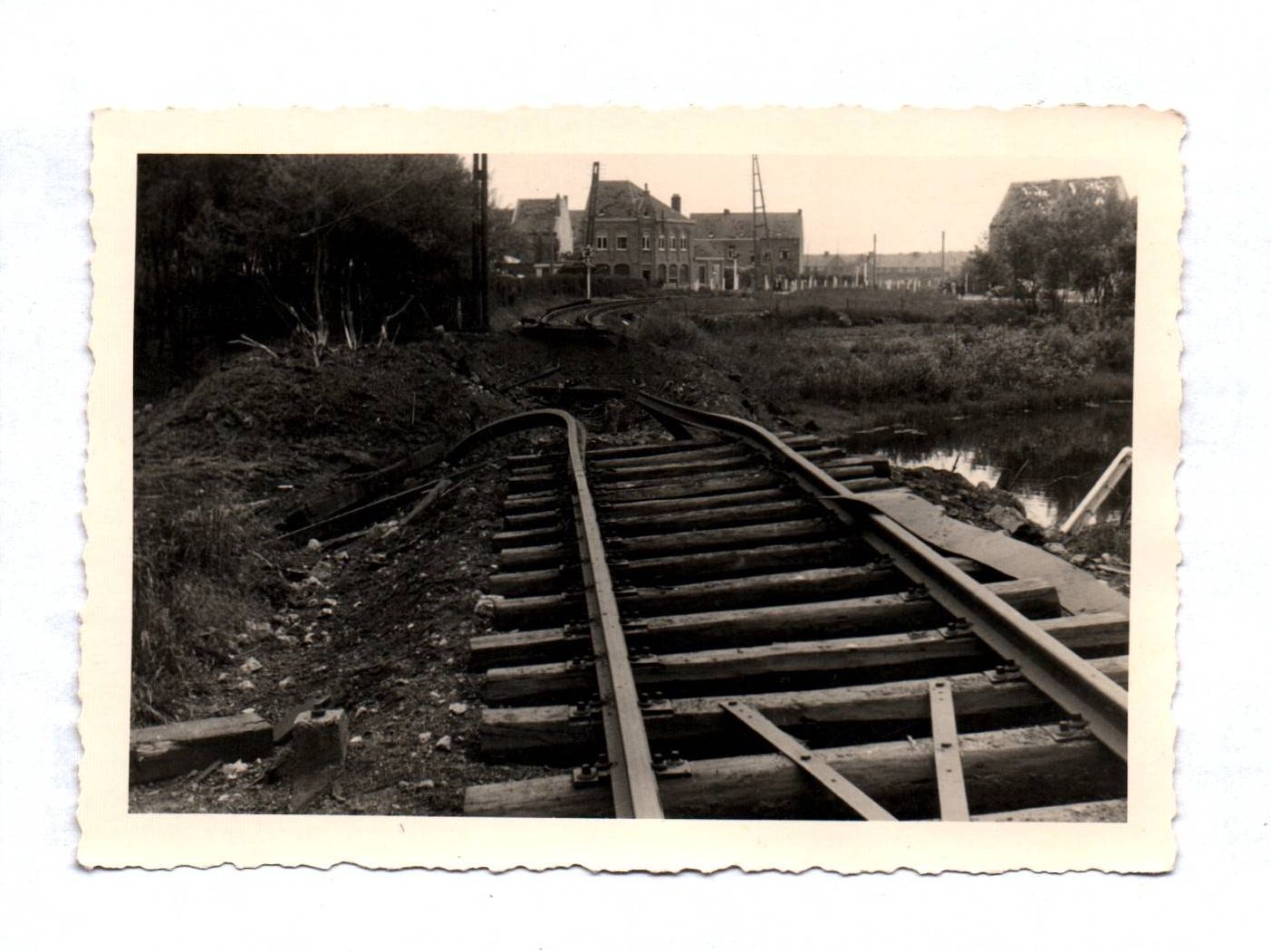 Foto Zerstörung Eisenbahn Gleise 2 Wk Holland Niederlande