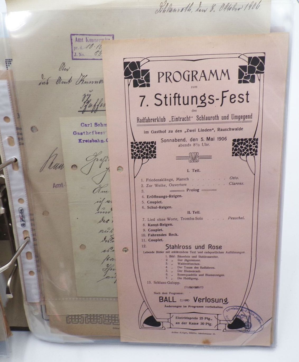 Ordner Dokumente Görlitz Schlauroth Radfahrerverein um 1900