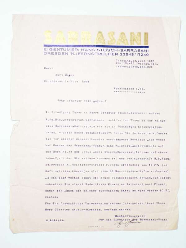 Konvolut Sarrasani Zirkus Briefköpfe 1933 bis 1941 Circus 