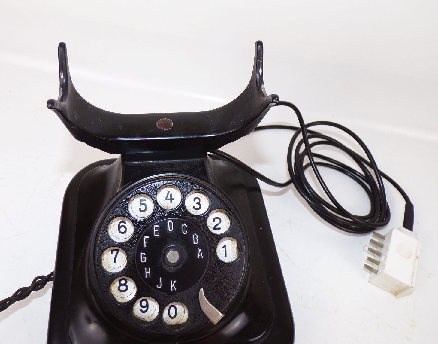 Zwietusch Wählscheibentelefon Schwarz Bakelit Art Deco V Satist 78 m BQ3 Telefon 