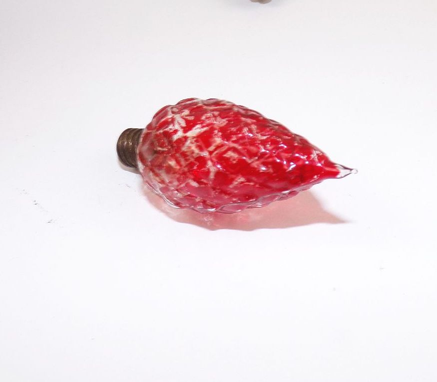 Alte Glühlampe 6 Stück Farbe Beleuchtung mit Spitze Uralt Christbaumschmuck 