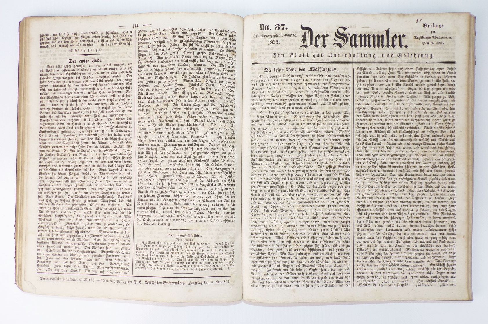 Der Sammler 3 Jahrgänge 1852 1861 1863 Blatt zur Unterhaltung und Belehrung Der Sammler 3 Jahrgänge 1852 1861 1863 Blatt zur Unterhaltung und Belehrung