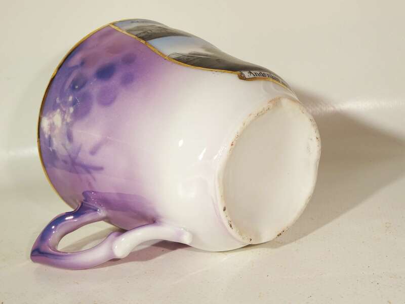 Alte Andenkentasse Obercunnersdorf Oberlausitz Sachsen 1900er Gedeck Porzellan