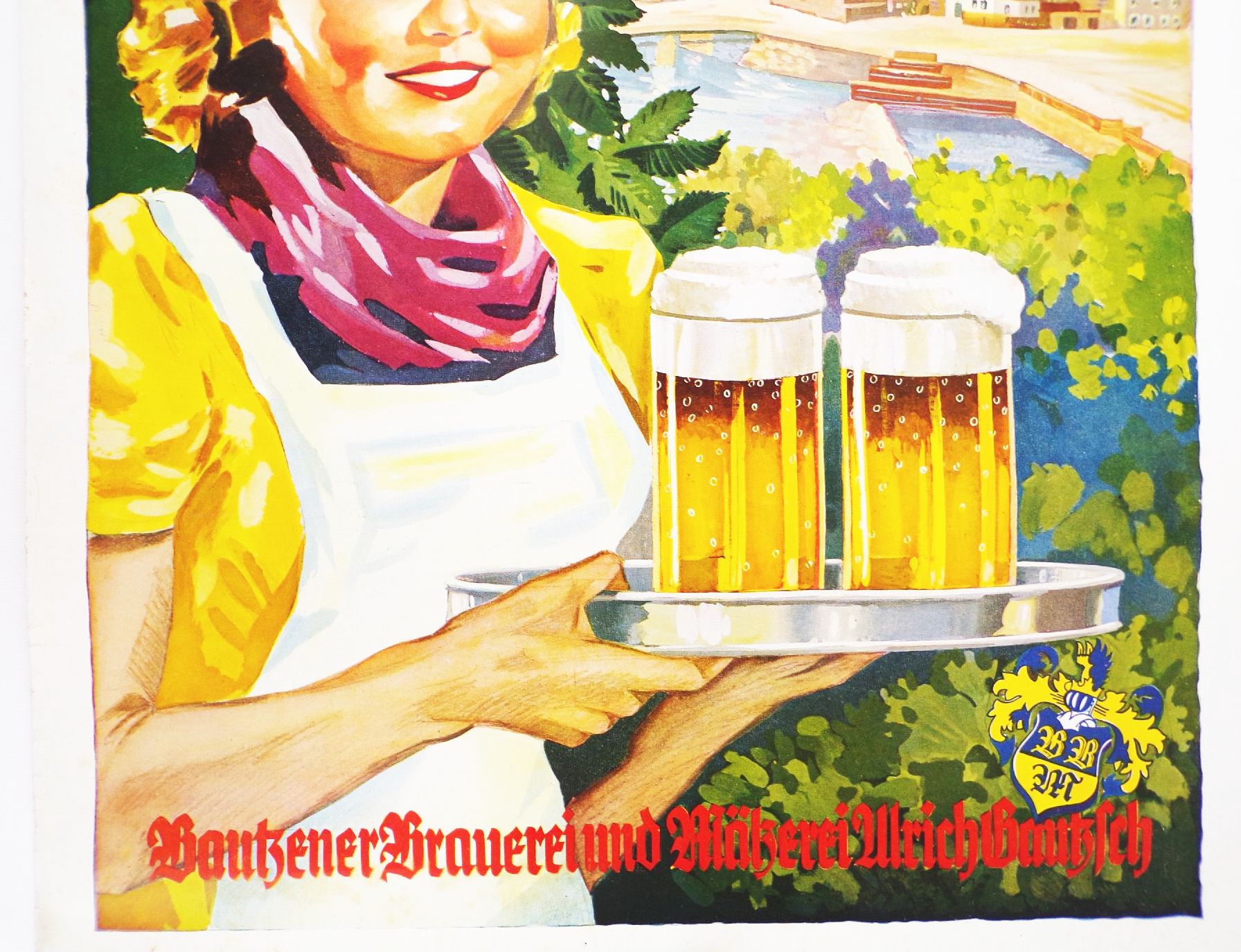 Altes Plakat Fassbrause mit Apfelgeschmack Bautzen Brauerei 1930 er Altes Plakat Fassbrause mit Apfelgeschmack Bautzen Brauerei 1930 er