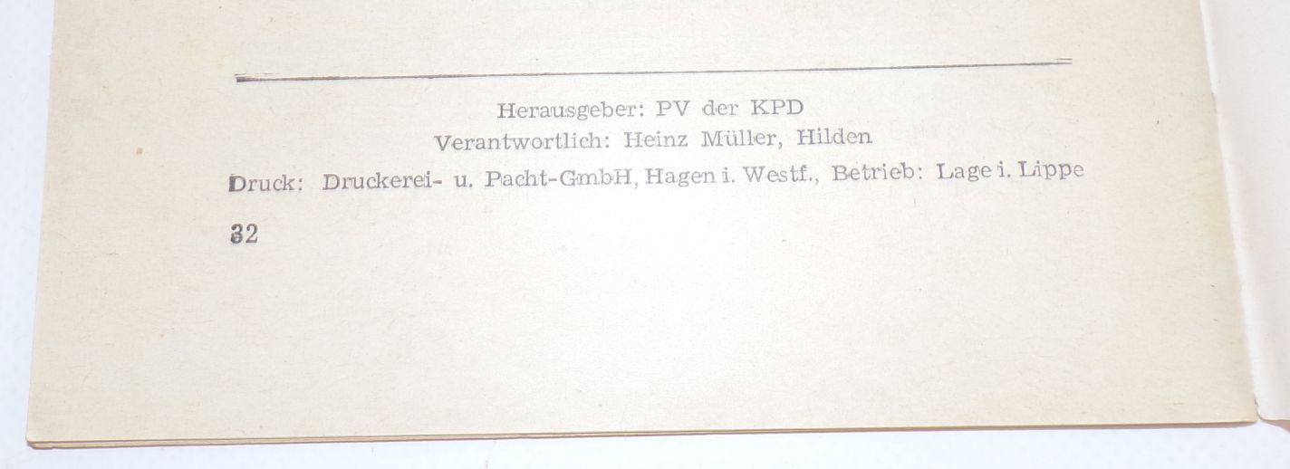 Bäckergasse 13 Kommunisten Roman KPD Heinz Müller Hilden 50er 60er Romanheft Bäckergasse 13 Kommunisten Roman KPD Heinz Müller Hilden 50er 60er Romanheft