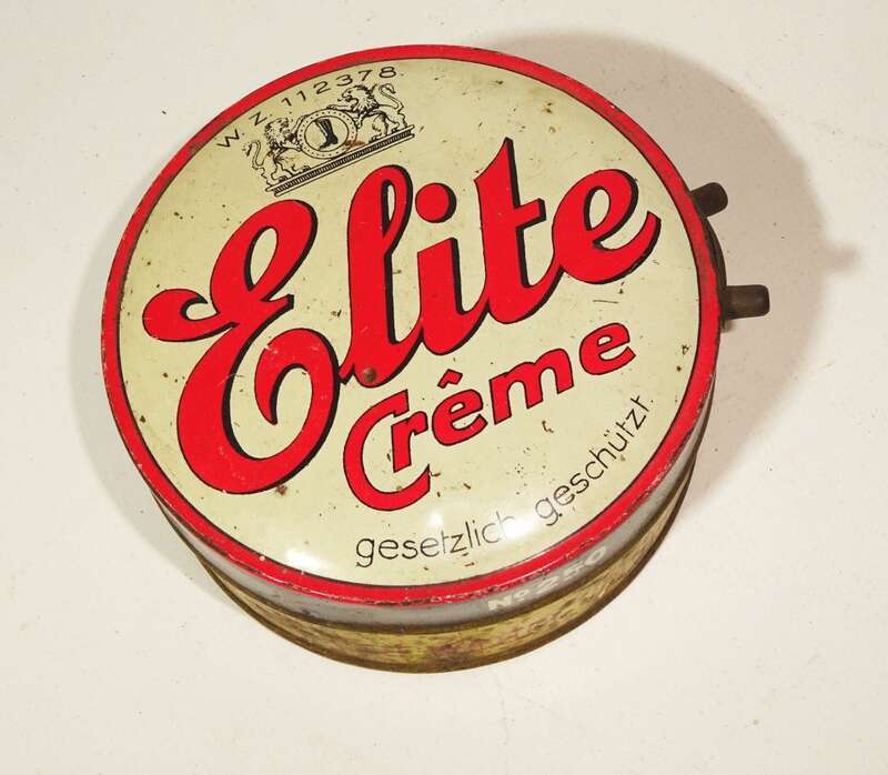 Elite Creme Blechdose 1930er Deko Laden Box Reklame 