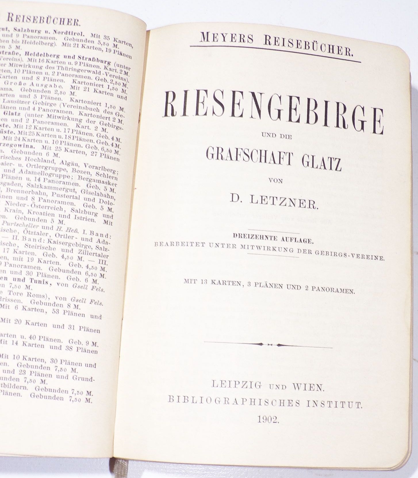 Meyers Reisebücher Riesengebirge und die Graftschaft Glatz 1902