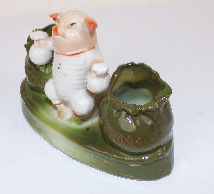 Alte Porzellanfigur Schweine Glücksschweine 2 Stück Schweinchen vor 1945