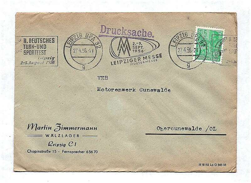 Martin Zimmermann Wälzlager Leipzig 1956 Drucksache DDR