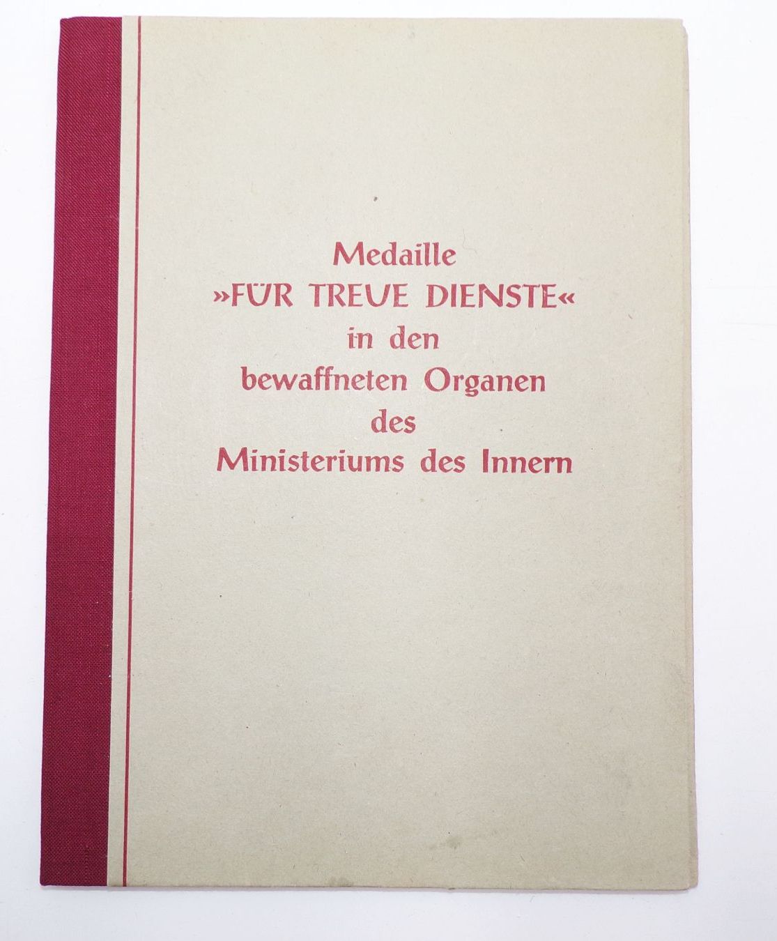 Urkunde Medaille Treue Dienste Silber 1962 MdI DDR 