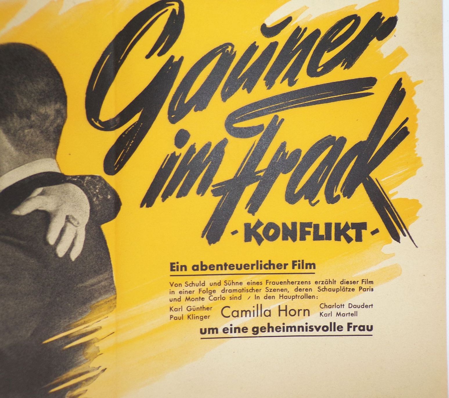 Filmplakat Gauner im Frack Konflikt Camilla Horn 1942 Geppers Poster Filmplakat Gauner im Frack Konflikt Camilla Horn 1942 Geppers Poster
