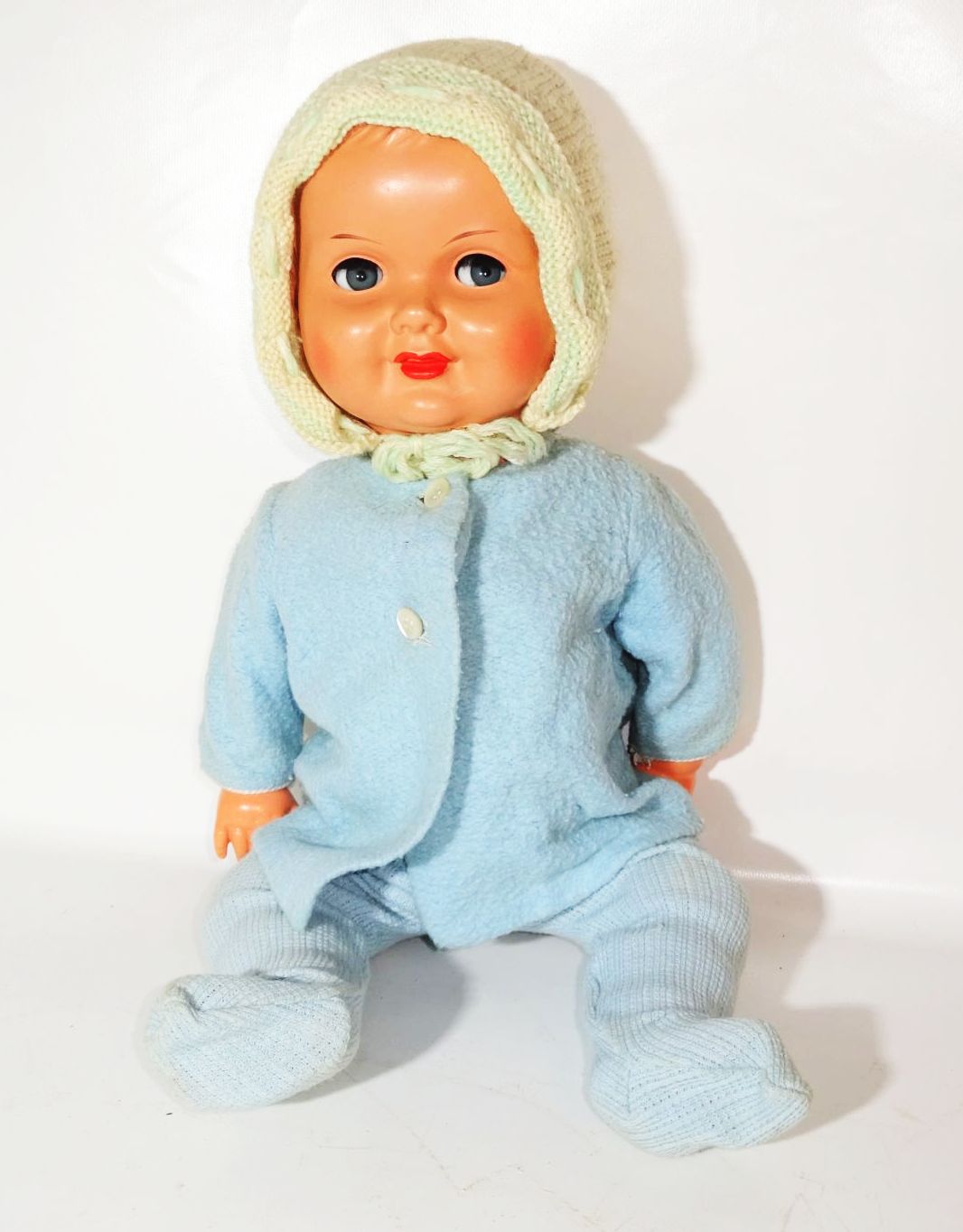 DDR Puppe Pummel Babypuppe 1971 mit OVP und Kleidung 