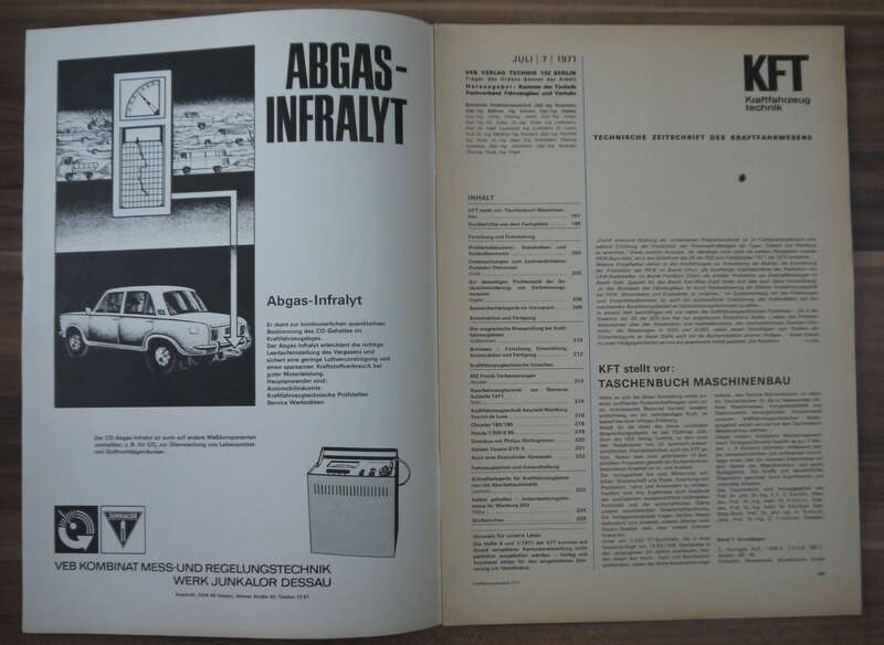 Neuheiten bei MZ Beurteilung Wartburg Tourist de Luxe KFT Juli 1971 Kleintransporter