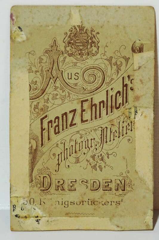 CdV Foto Soldat Pickelhaube Bajonett Portepee 1890er Ehrlich Dresden