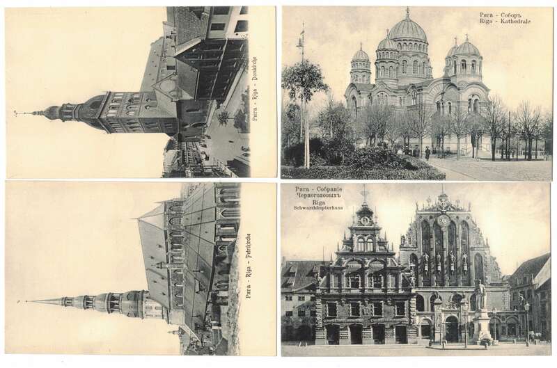 Ak Riga Lettland Schwarzhäupterhaus Kathedrale Domkirche Petrikirche 