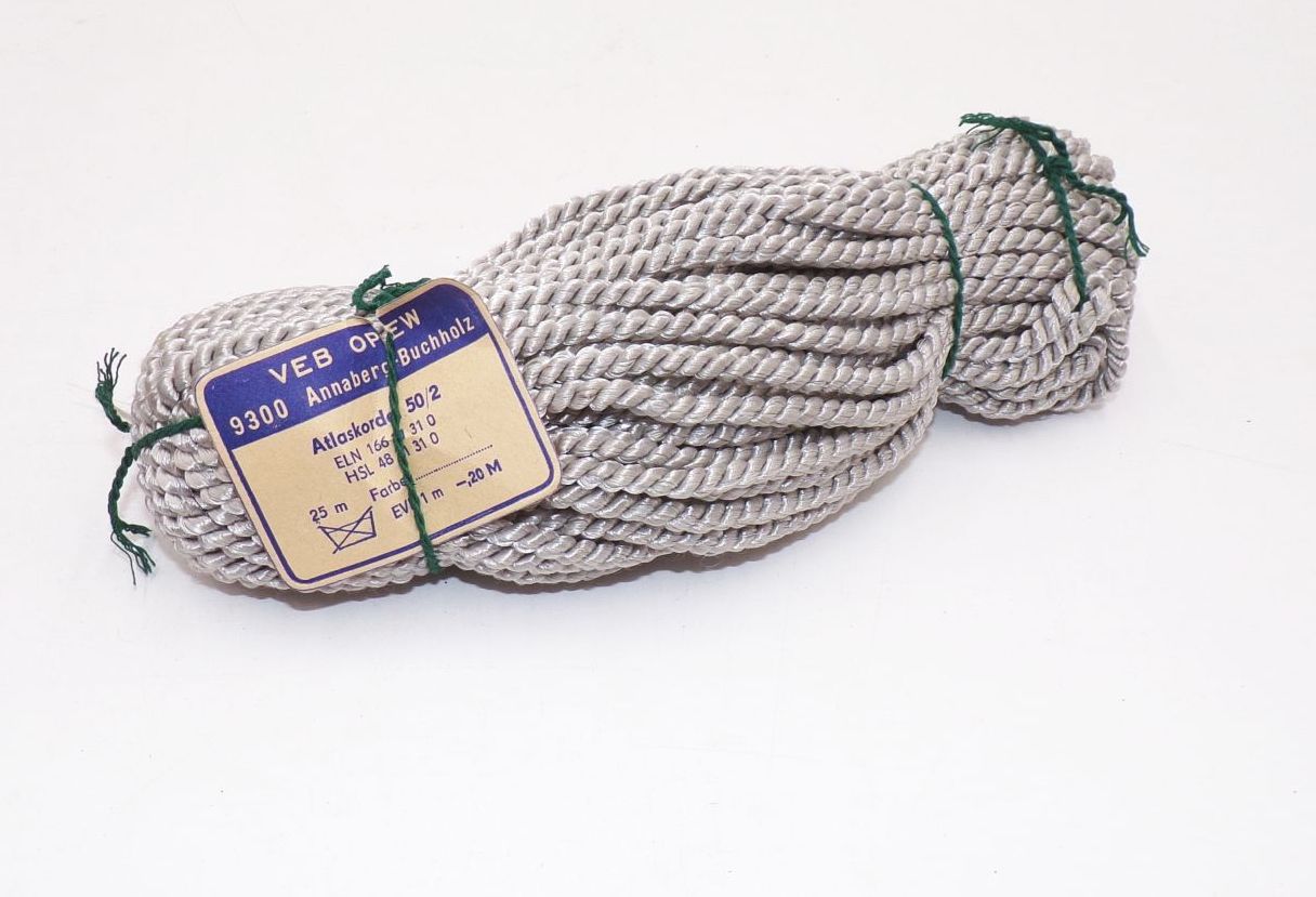 Atlaskordel Kordel Grau Schnur 25 Meter 5 mm Handarbeit Dekolitze Dekoband