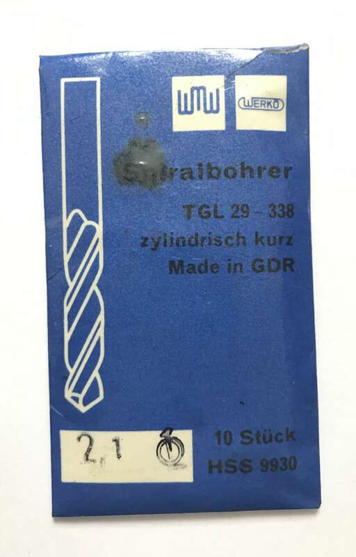 Metallbohrer DDR klein 0,7 mm bis 9,0 mm WERKÖ Spiralbohrer 10er Pack Vollhartmetall