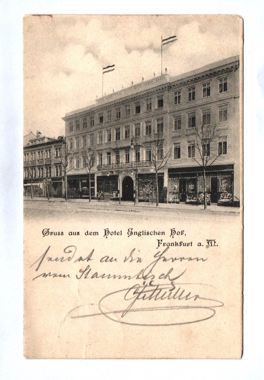 Ak Gruss aus dem Hotel Englischen Hof Frankfurt DR 1902 Hessen