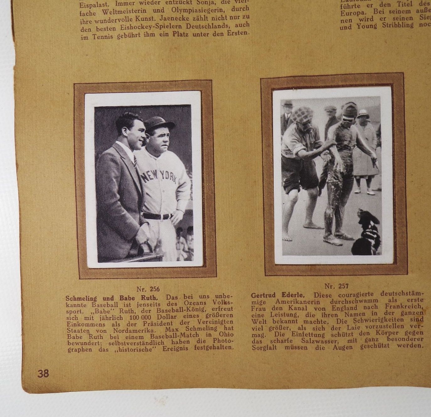 Bulgaria Sport Photos Sammelbilderalbum Babe Ruth 1930 er trading cards