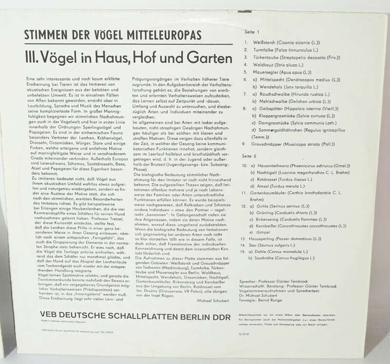 Stimmen der Vögel Mitteleuropas I Waldvögel III Vögel in Haus Hof Garten