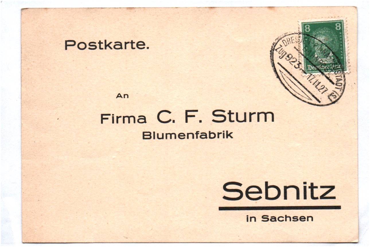 Postkarte Bahnpost Stempel Zug 923 Dresden Pirna Neustadt 1927 Postkarte Bahnpost Stempel Zug 923 Dresden Pirna Neustadt 1927