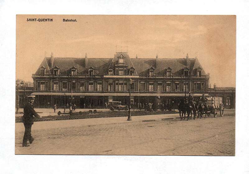 Ak Saint Quentin Bahnhof Postkarte Frankreich 1917