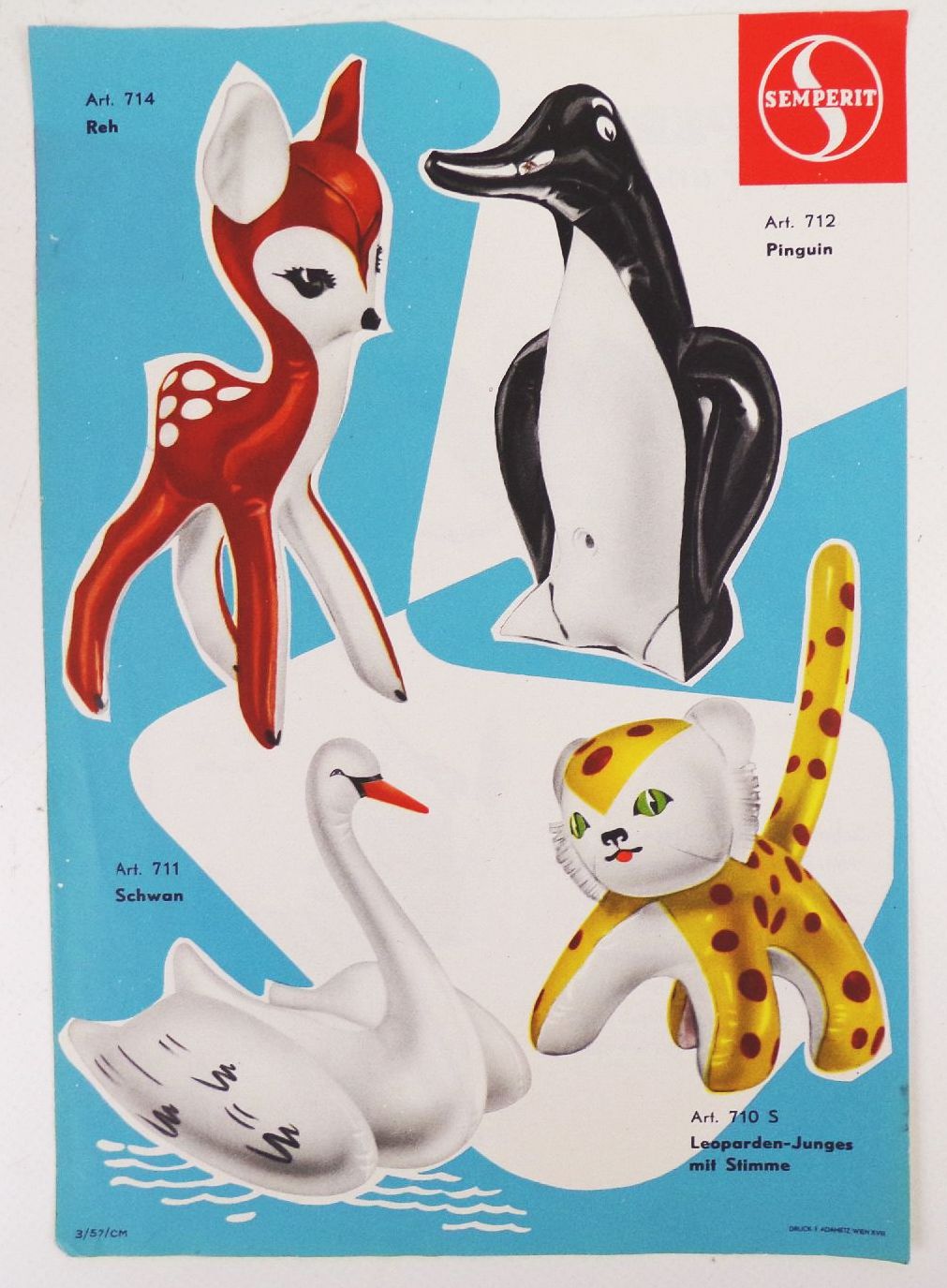 Semperit Werbeblätter Prospekt Gummitiere Puppen 1950 er Spielzeug Reklame Semperit Werbeblätter Prospekt Gummitiere Puppen 1950 er Spielzeug Reklame