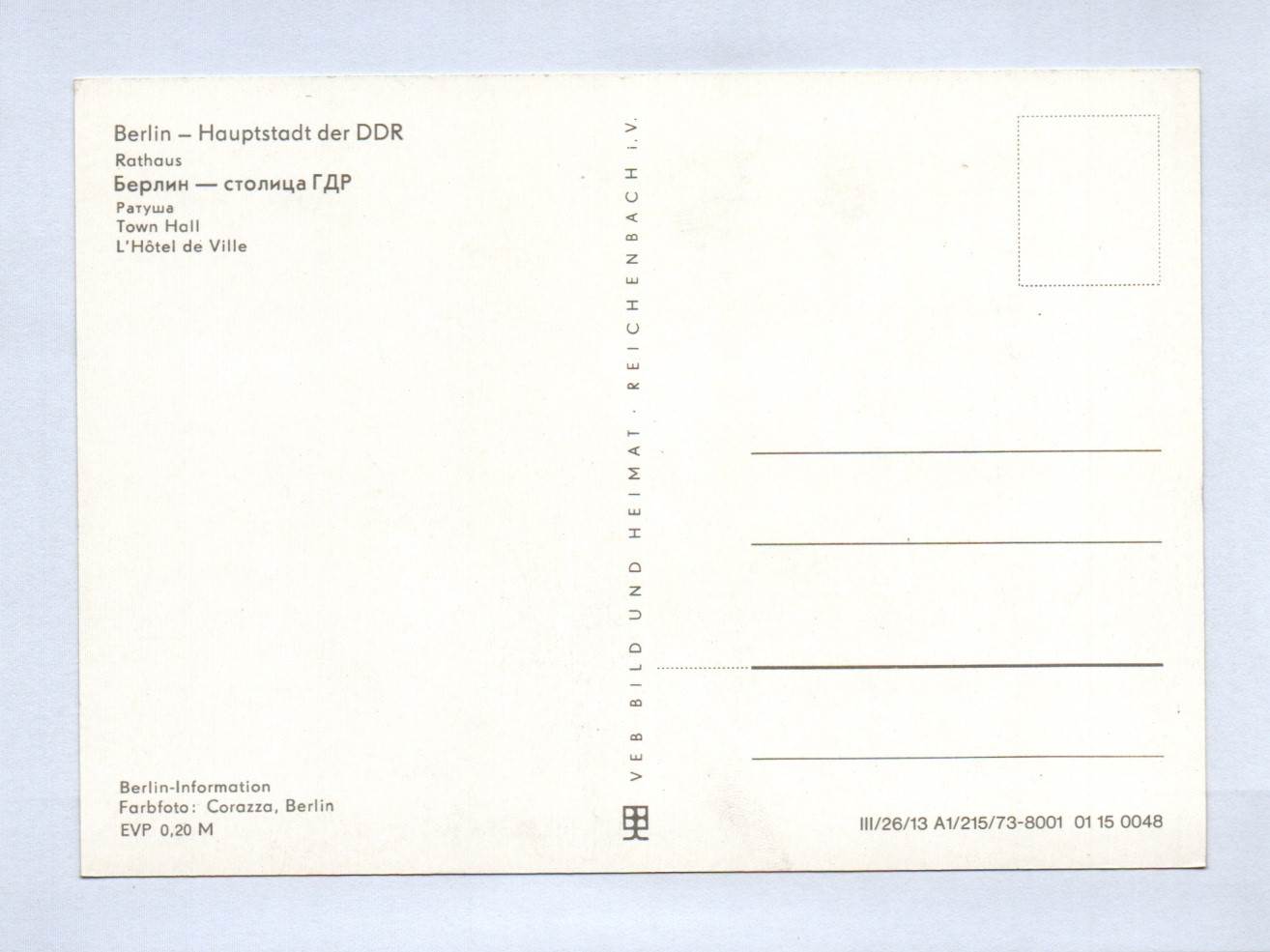 Ak Berlin Rathaus 1973 Hauptstadt der DDR Ak Berlin Rathaus 1973 Hauptstadt der DDR