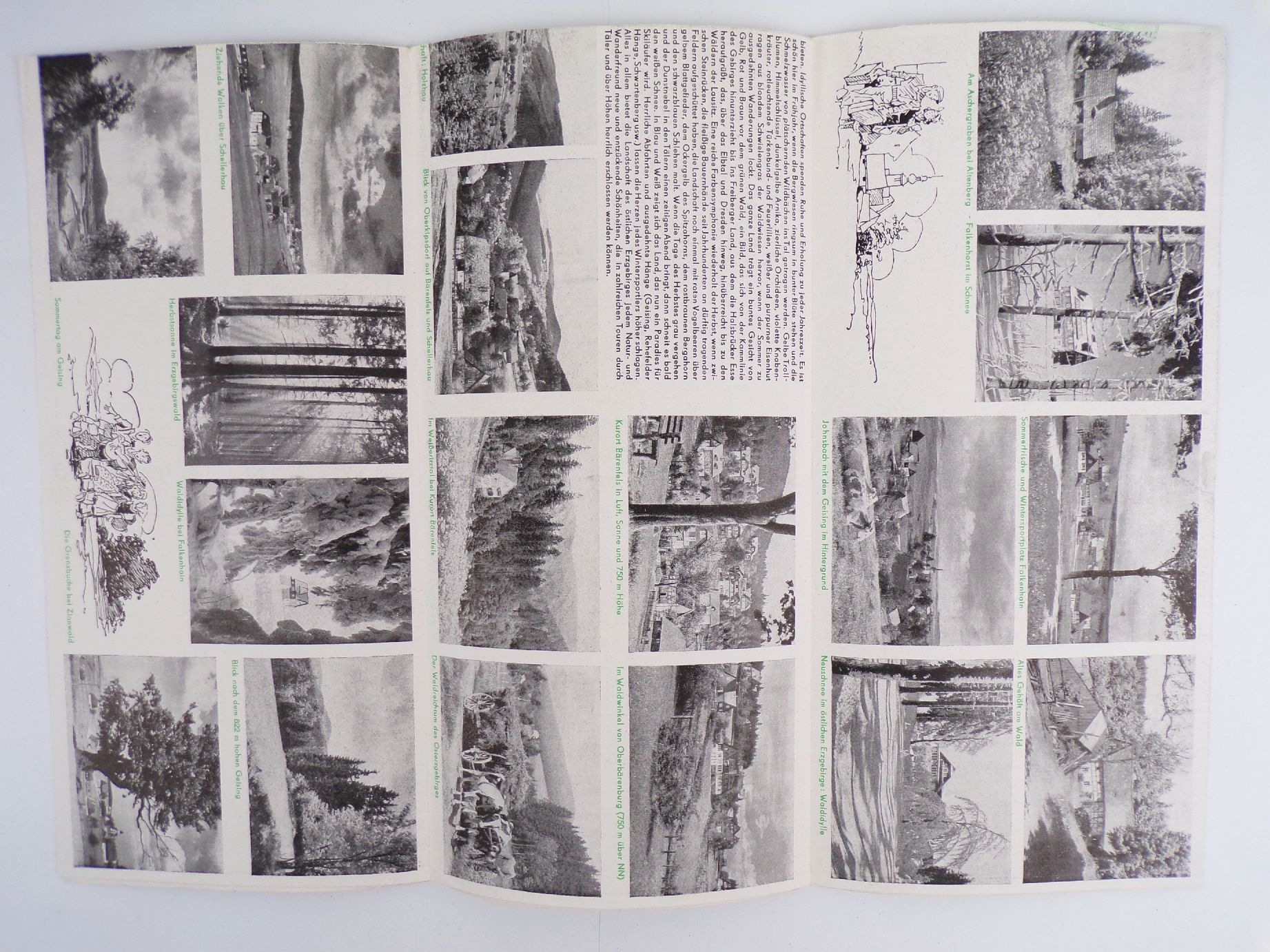 Wandern Prospekt Das östliche Erzgebirge zwischen Gottleuba und Flöhatal 1950 er 