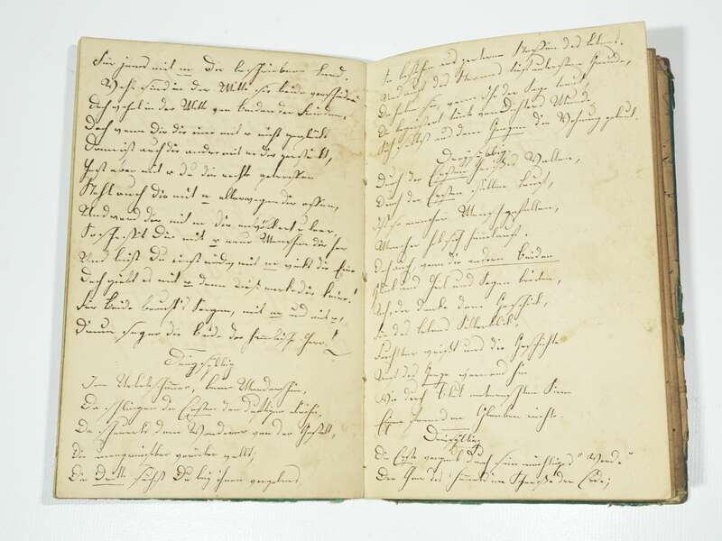 Handgeschriebenes Buch Rätsel Lieder Gebete Kochrezepte 1833