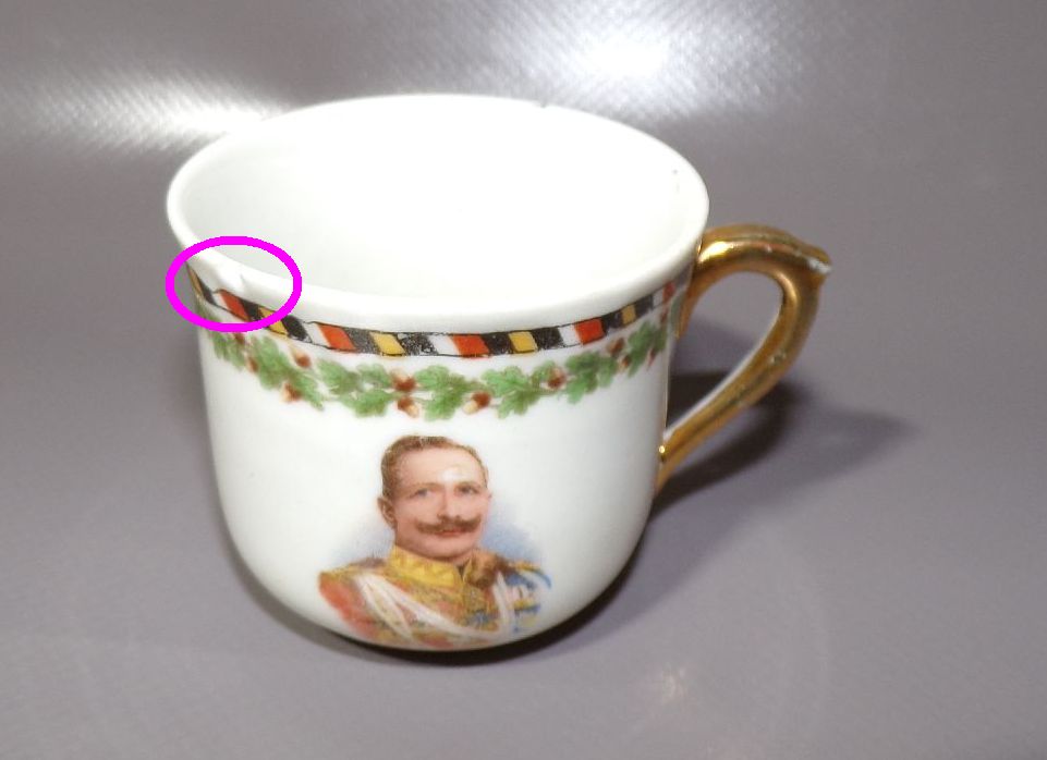 Patriotisches Porzellan Service Kaiser Wilhelm Kaiserreich Mokkaservice 1 Wk 