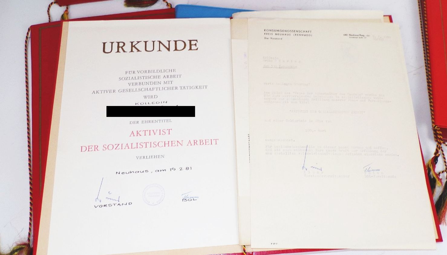 DDR Urkunden Nachlass 