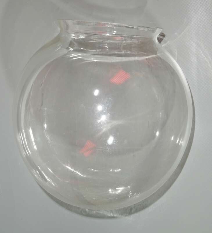 Alter Kugel Lampenschirm Lampenglas Ersatzglas transparent 1930er true vintage