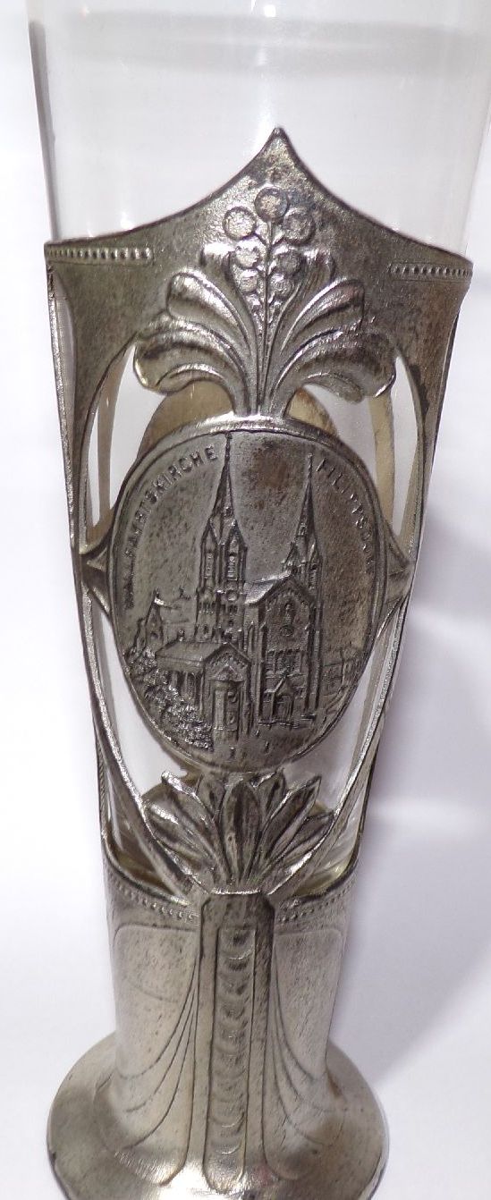 Altes Andenken Glas Wallfahrtskirche Philippsdorf Filippsdorf Böhmen Pokalglas