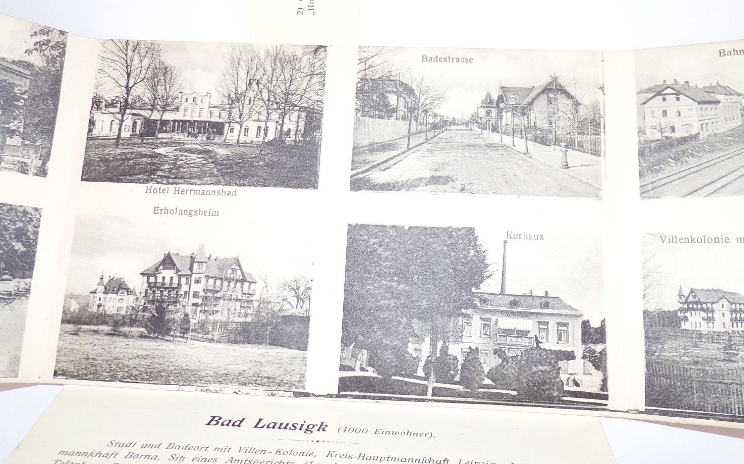 Bad Lausigk Villenkolonie Universalkarte Aufklapp Ak um 1910
